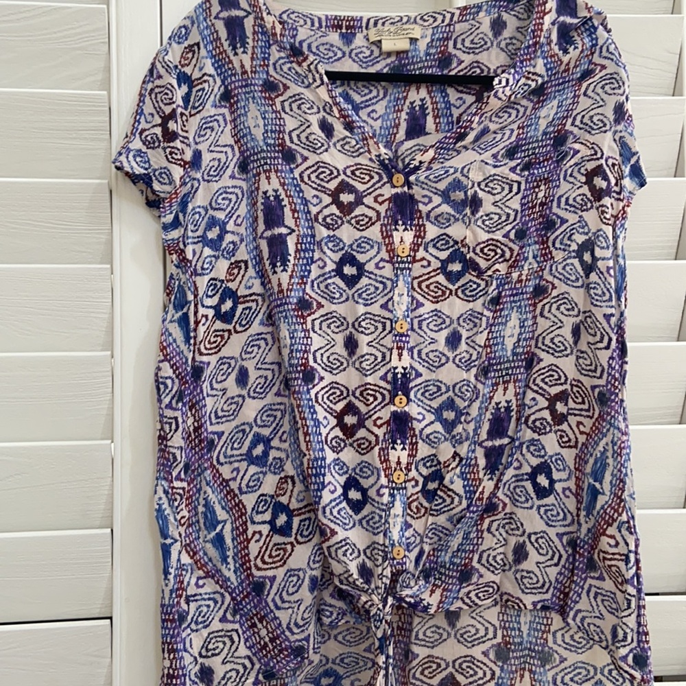 Patterned button down top size L - Picture 3 of 5